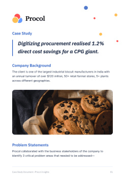 Digitizing procurement realised 1.2% direct cost savings for a cpg giant
